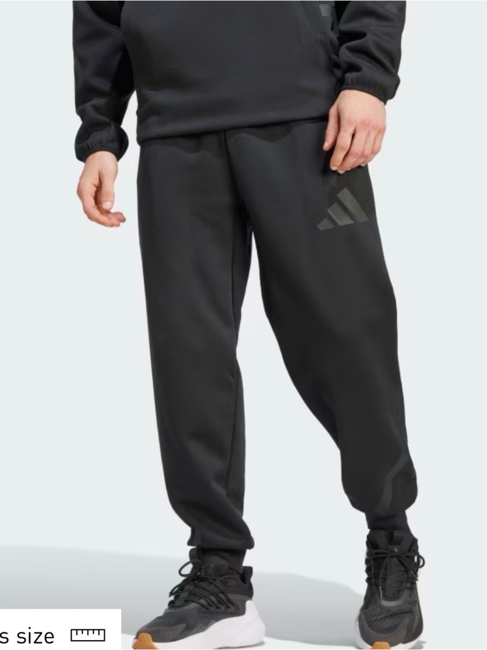 adidas Men's Z.N.E. Elastic Drawstring Logo Track Pants Black Large New